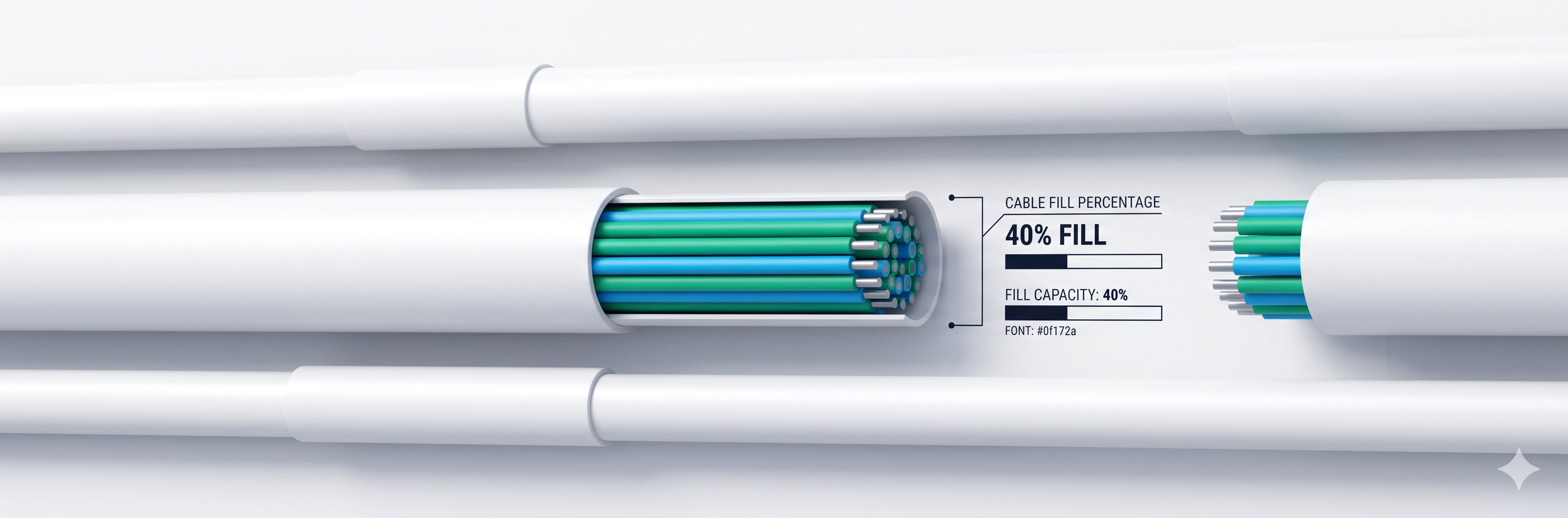 Ilustração de eletrodutos e cabos elétricos