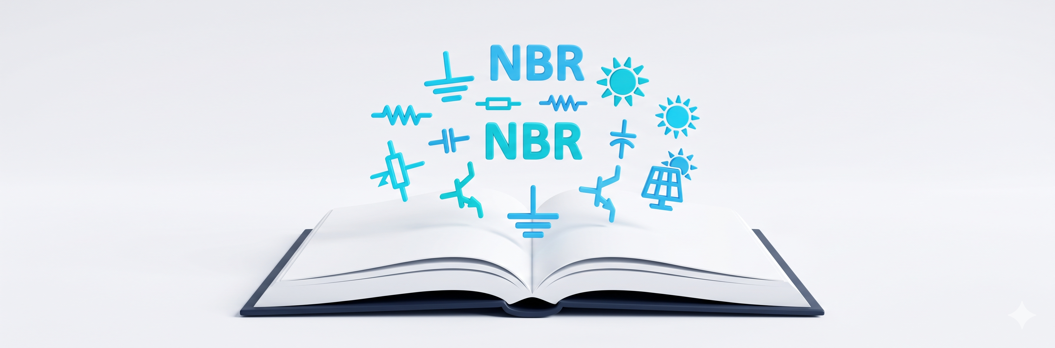 Ilustração de livro técnico com normas elétricas